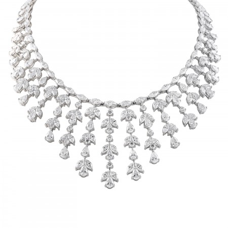 37.53 carat Marquise and Pear Lab Diamond Statement Necklace