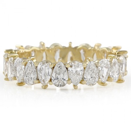 pear shape diamond eternity band flatlay