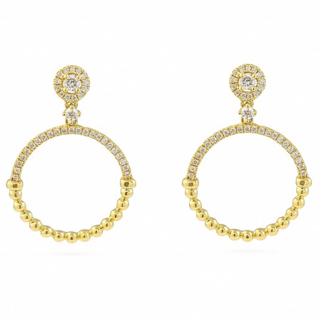 Beaded Dangling Diamond Drop Earrings