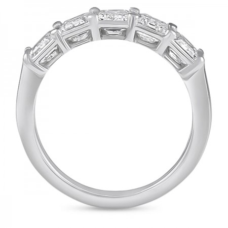 5-Stone Emerald-Cut Gia Graded Diamond Band front view