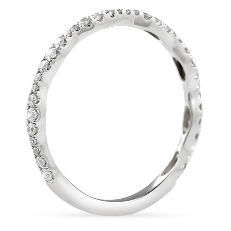 Delicate Alternating Size Wedding Band flat