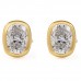 3.45 carat TW Cushion Cut Bezel Lab Diamond Studs yg