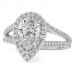 1.24 carat Pear Shape Lab Diamond Halo Ring flat