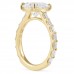 3.01 carat Cushion Lab Diamond Baguette Band Ring profile