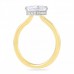 1.70 ct Emerald Cut Diamond Two-Tone Invisible Gallery™ Ring profile view
